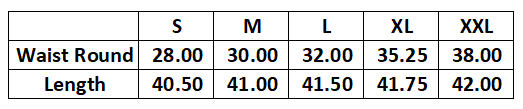 Size Chart for W5-MJ: 17