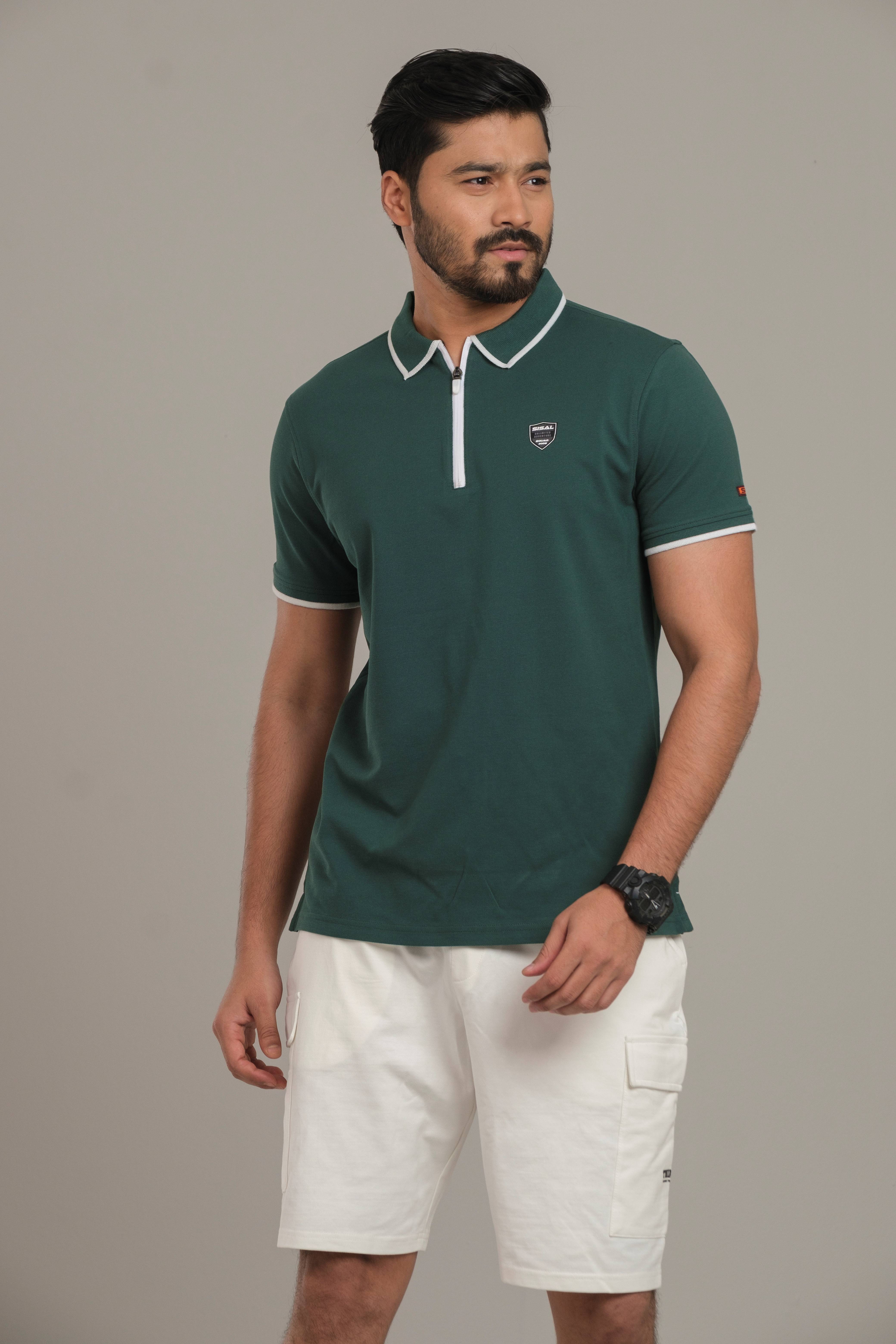 Mens Zip Polo